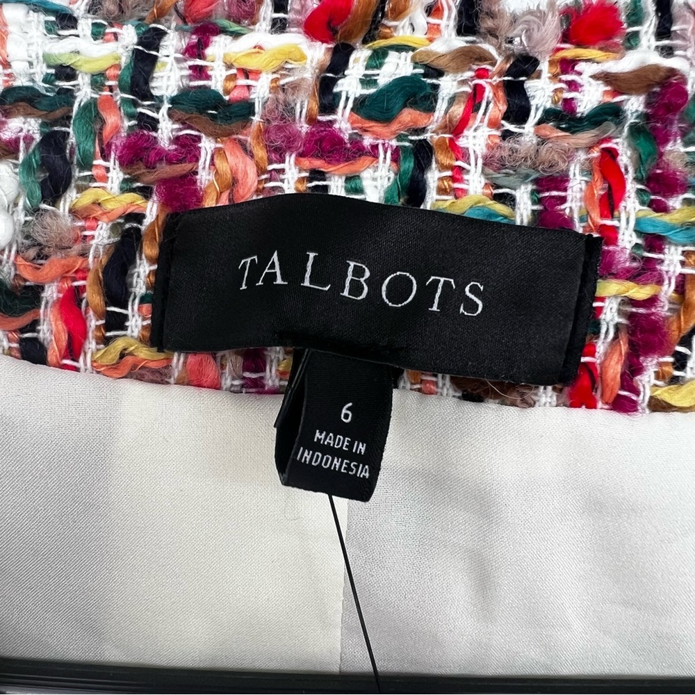 Talbots NWT Candy Tweed Fringe Topper Blazer Size 6‎ - Picture 5 of 14